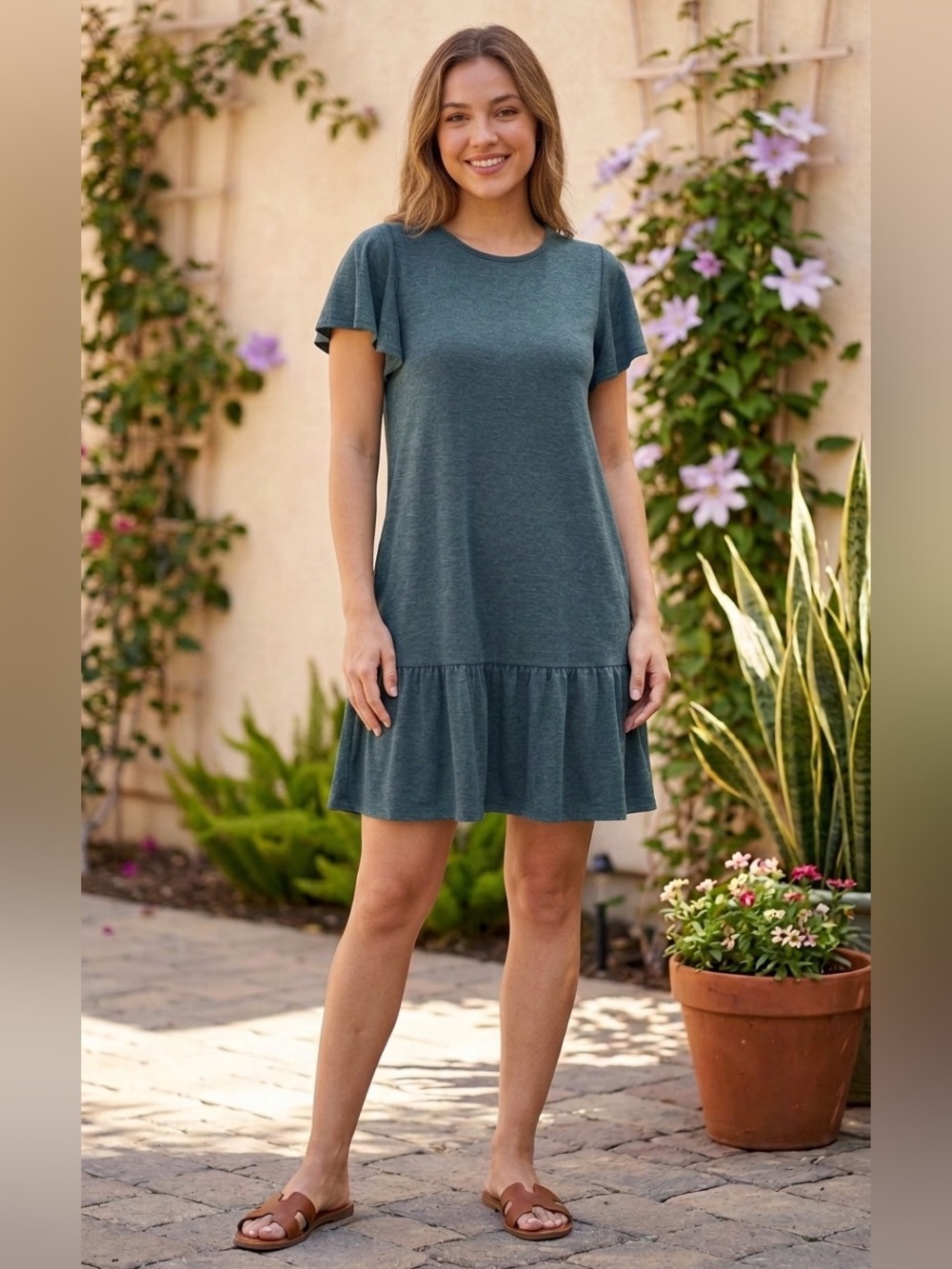 🌷 Emery Rose Ruffle Sleeve Mini Dress #52